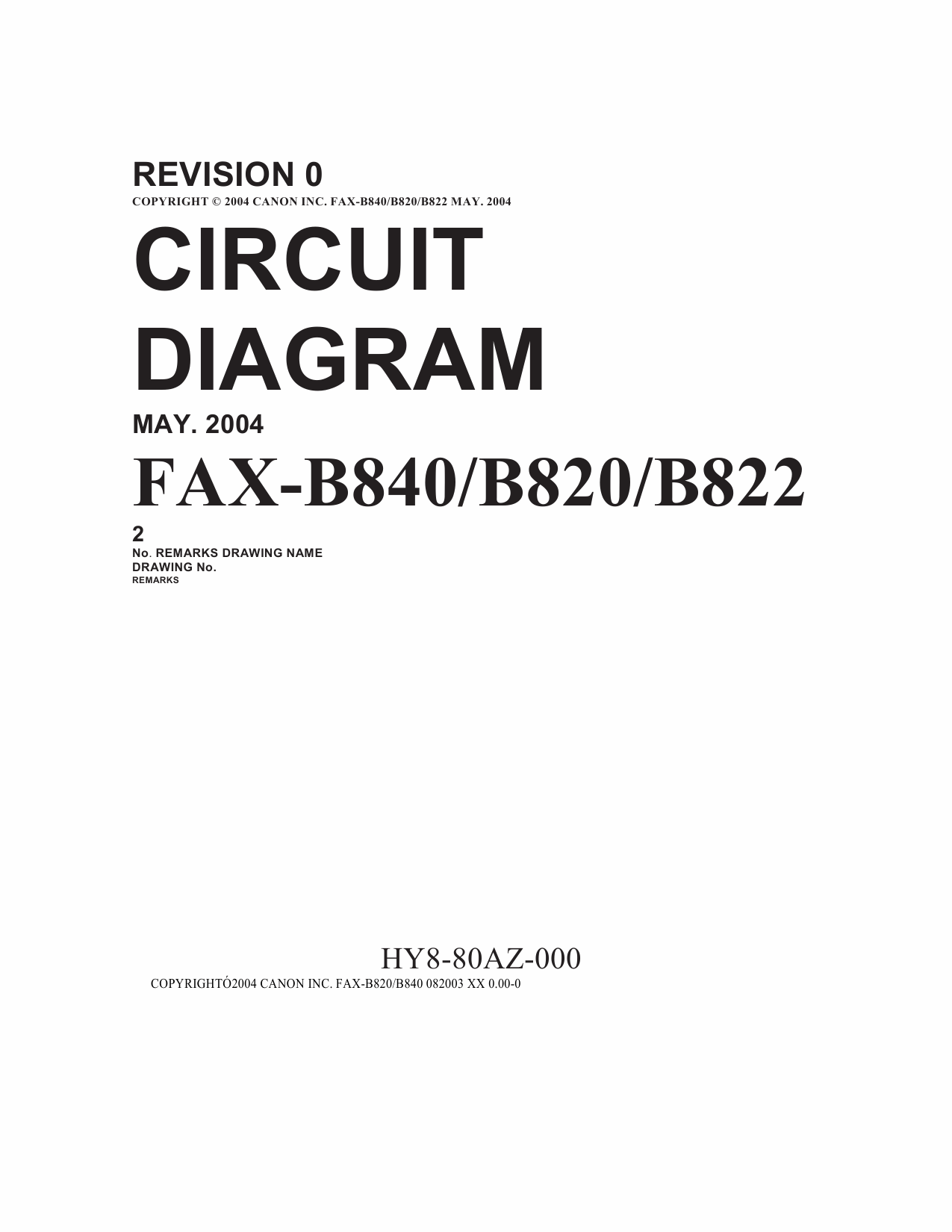 Canon FAX B820 B822 B840 Circuit Diagram-1